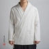 Quần áo nam phong cách Trung Quốc vải lanh Hanfu Trung Quốc trang phục quốc gia lớn xiên thiền thiền kiểu Nhật trang phục dân tộc các nước Trang phục dân tộc