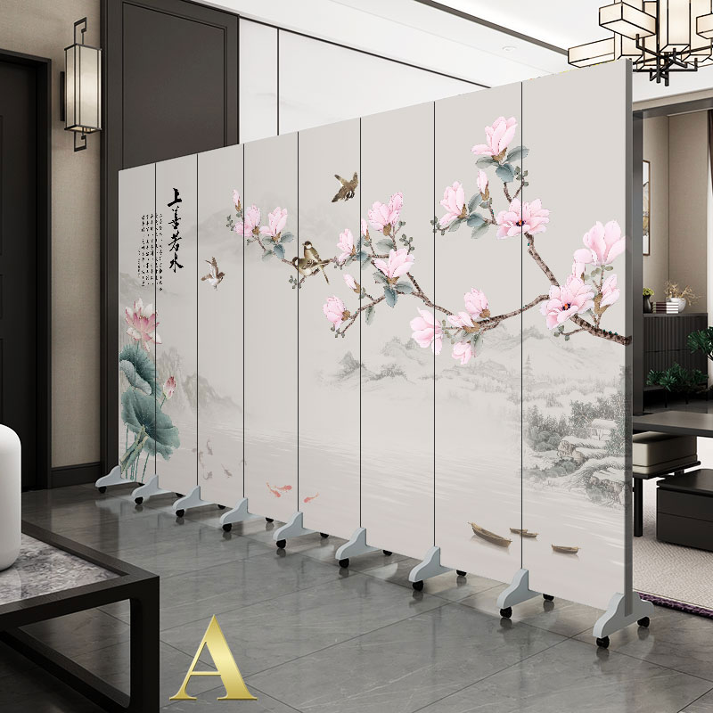 Modern Chinese style screen partition living room bedroom hotel entrance mobile office study dining room folding partition wall