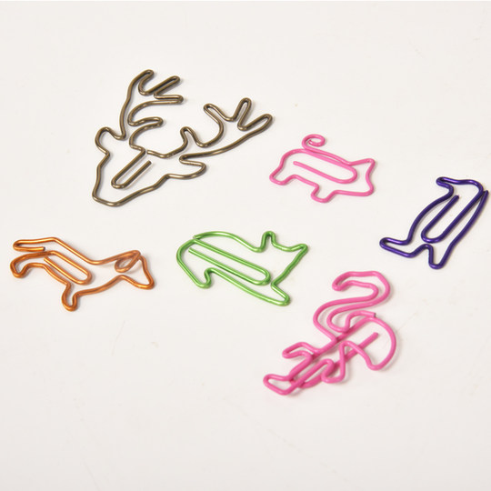 Hot-selling Korean version of creative metal wallet decorative accessories cute shape paper clips colorful cartoon animal paper clips