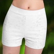 Quần legging thường mặc quần cạp cao ren mỏng quần nữ mùa hè lỏng lẻo chống ánh sáng quần ba điểm quần bơi - Quần short