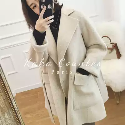 Sandro Moscoloni double-sided cashmere coat medium long version 2020 Autumn and Winter new small woolen jacket