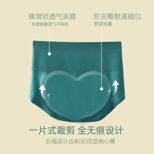 Women's Summer Mid-Waist Thin Seamless Tummy Control Underwear, Visually Slimming, Butt-Lifting, Anti-Roll, Tummy-Tucking, Breathable and Shaping