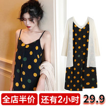 2021 new summer female French first love temperament chiffon suspenders jumpsuit dress two-piece clearance Special