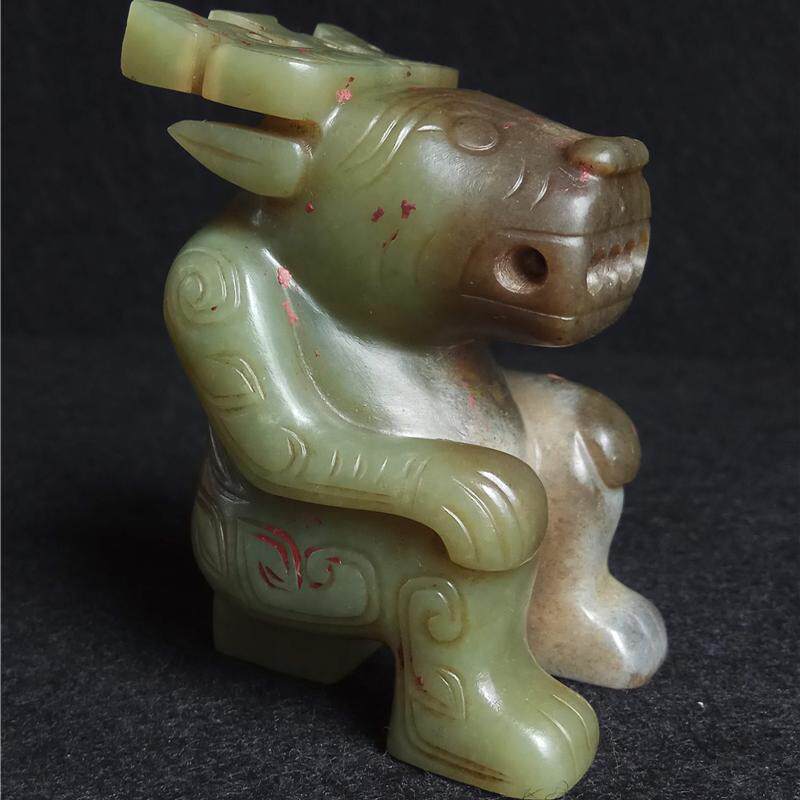 高古玉商周玉器西周和田青玉圆雕玉牛牛形玉饰摆件手把件-淘宝Taobao
