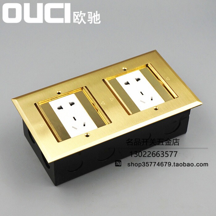 OCHELCHED two - digit copper double - hole plug double door hidden overhead 10 hole power ground socket