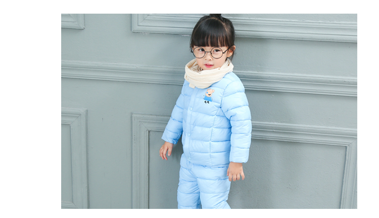 Quần áo mùa đông trẻ em xuống cotton phù hợp với bé trai và bé gái lót đồ lót cotton áo cotton phần mỏng chống hở mùa quần jean bé gái
