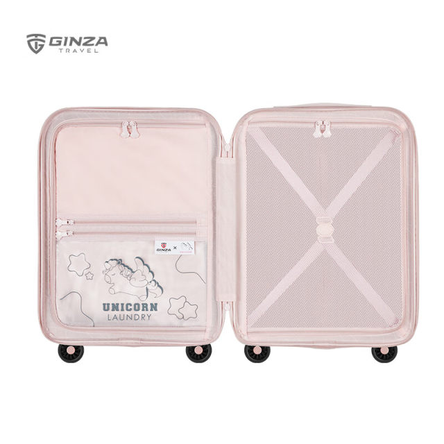 Ginza Luggage Cute Women's Trolley Case Children's 20-Inch Silent Pink Student Can Sit gift Original Designer