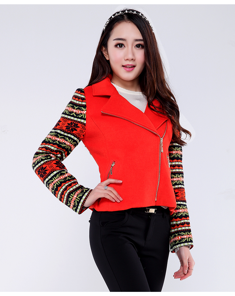 Mùa đông mới ngọt ngào phiên bản Hàn Quốc của áo len nữ khâu áo khoác lửng ngắn lớn 30YD41329 áo phao nữ dáng dài
