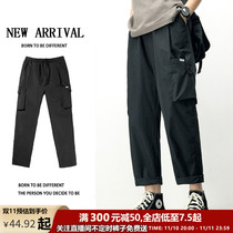 Autumn Cargo Trousers Mens Fashion Loose Straight Casual Casual Large Size Multi Pocket Drop Wide Leg Trousers