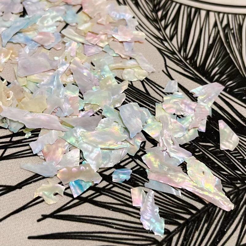 Morloker Imported Ultra-Thin Psychedelic Ocean Gentle-Toned Shell Pieces, Light and Pale Shell Nail Art Accessories