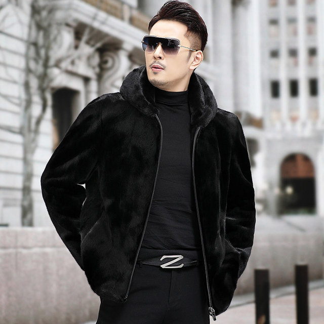 Mink fur coat ຜູ້​ຊາຍ hooded ສັ້ນ Baojiamei fur all-in-one ທຸ​ລະ​ກິດ​ຂົນ​ທໍາ​ມະ​ຊາດ Haining ຂົນ​ແທ້​ລະ​ດູ​ຫນາວ