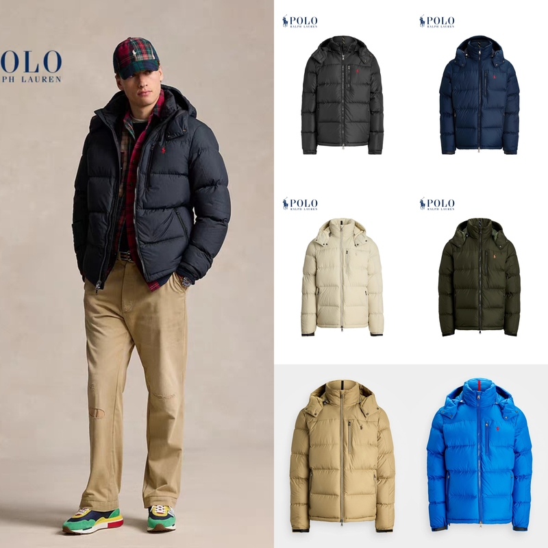 The Best of the Year! Authentic Ralph Lauren Solid Color Logo Classic down Jacket
