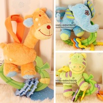French BRUIN cute animal comfort doll car hanging bed hanging rattle teether