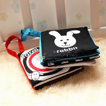 Export Japan promotes intellect development geometric black and white patterned cloth book Learn English Parenting Teaching Materials