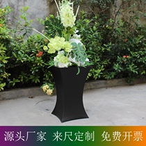 Matt Black Stainless Steel Flower Pot Roast Lacquered Villa Courtyard Arc Floral Metal Square Flower Bowl Emulated Flowers