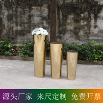 Public areas Green stainless steel flower pots Indoor floriers Cone Flower Bowl Metal Trellis office Chen set
