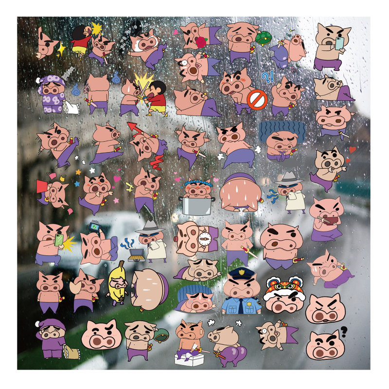 Chubby Zouemon Uv Transfer Stickers Personalized Crystal Labels Outdoor Waterproof Helmet Trolley Decorative Pattern Stickers