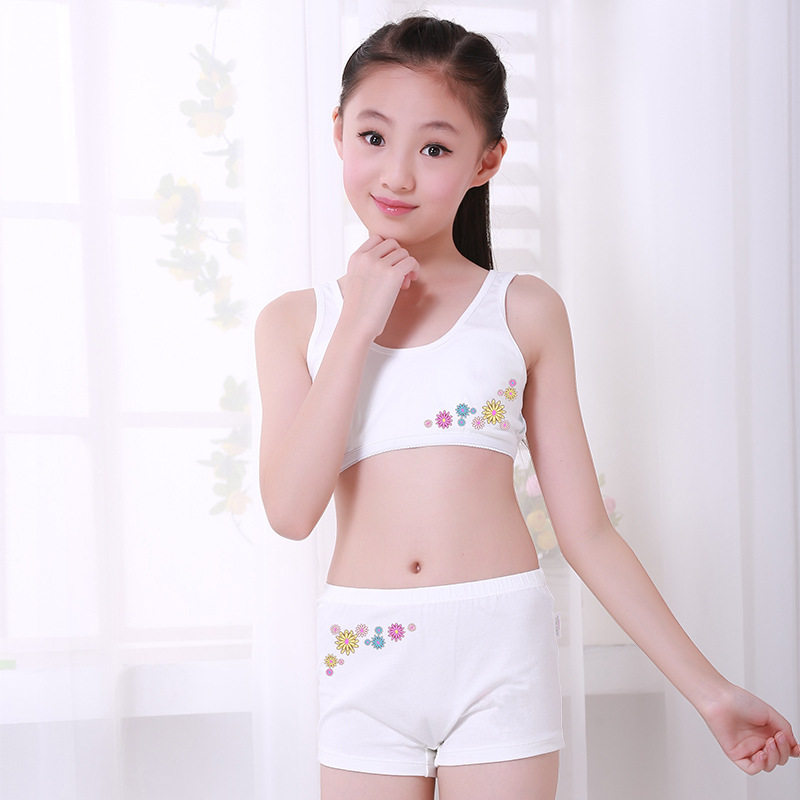 11 junior high school students bra set development period underwear underwear girls children vest bra 9-12 years old 10