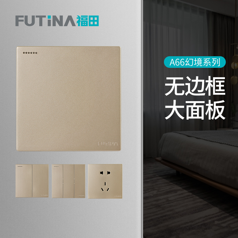 Fukuda A66 Phantom Landscape Switch Socket Panel Porous Home Wall Open Five Holes With Usb Socket 86 Concealed