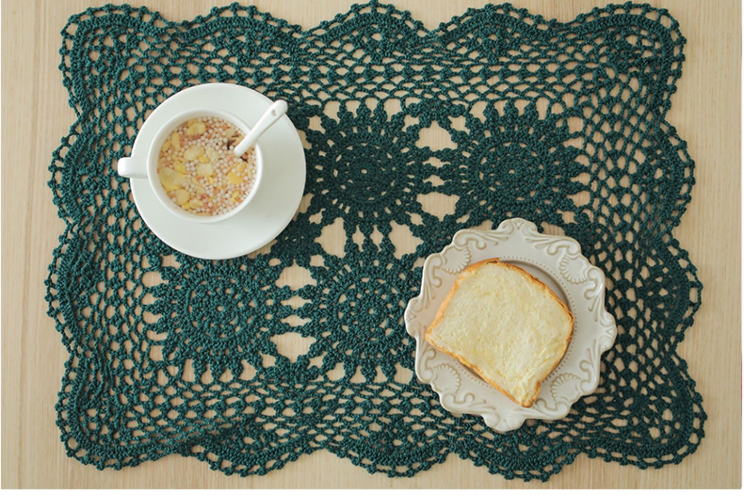 Đường hoa số 5 Trung Quốc placemat cotton crochet bảng mat chống vảy bàn vải bát bát mat thực phẩm ảnh nền vải - Khăn trải bàn miếng trải bàn