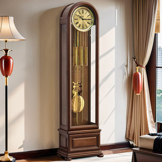 New Chinese-Style European Large Clock, Retro Polaris Vertical German Heimler Floor Clock, Living Room Home Large Pendulum Clock