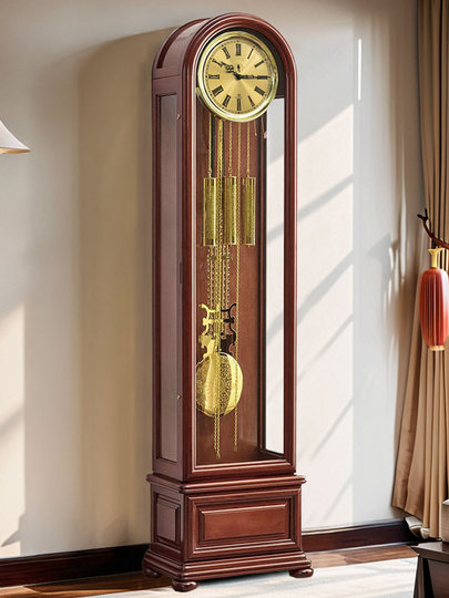 New Chinese-Style European Large Clock, Retro Polaris Vertical German Heimler Floor Clock, Living Room Home Large Pendulum Clock