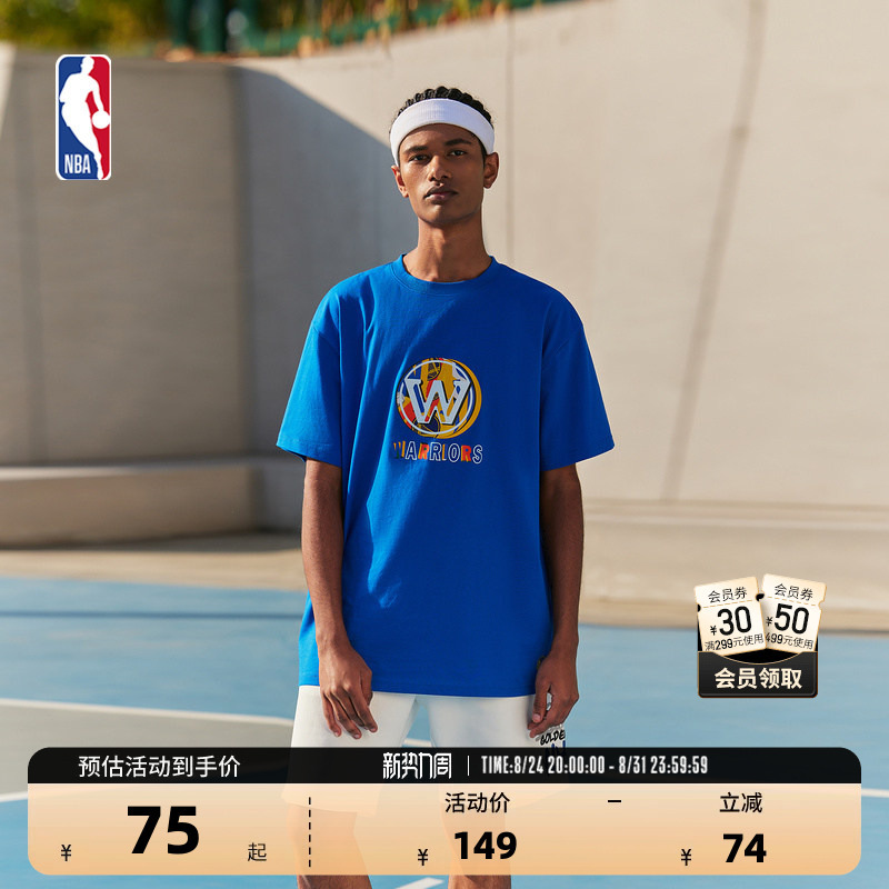 Nba Team Culture Series Golden State Warriors Blue Loose T-Shirt Nba Team Culture Series Golden State Warriors Blue Loose T-Shirt