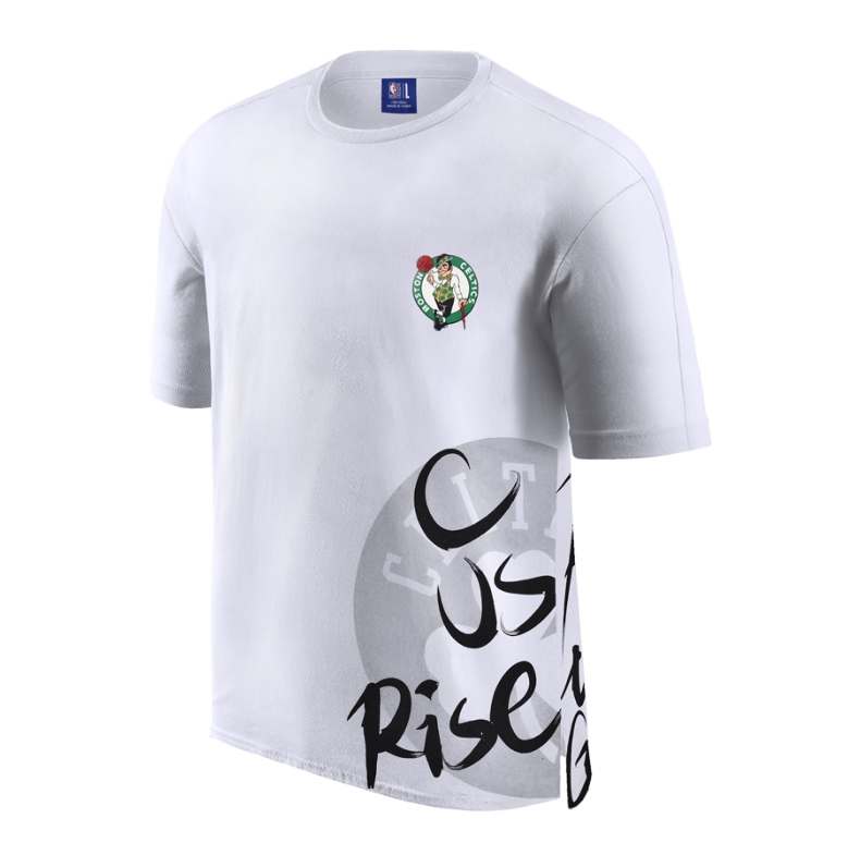 Bộ sưu tập slogan NBA Celtics Shoulder Loose Fit Sports Casual Cổ tròn tay áo ngắn - Áo phông thể thao áo thun the thao nam adidas có cổ
