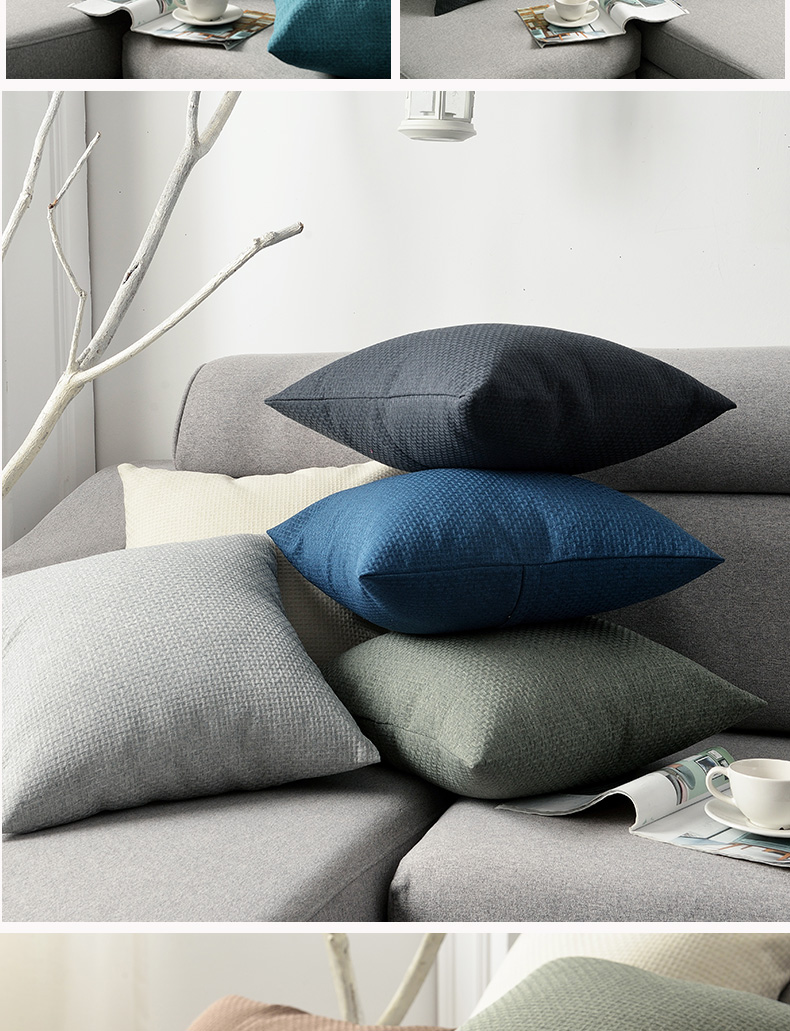 Đơn giản lanh gối phòng khách sofa đệm giường tựa đầu ghế văn phòng thắt lưng gối gối tùy chỉnh gối tựa lưng ô tô cao su non