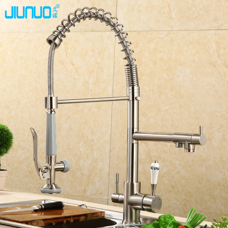 Home three-in-one all-copper kitchen with pure water purifier faucet integrated straight drinking tap washing basin sink hot and cold