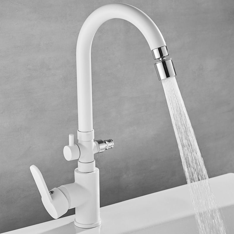 Kitchen Sink Faucet for Dishwasher, Hot and Cold, White, Special 1/2 Inch and 3/4 Inch Multi-Functional Three-Way Dual-Use for Dishwashing Basin Kitchen Sink Faucet for Dishwasher, Hot and Cold, White, Special 1/2 Inch and 3/4 Inch Multi-Functional Three-Way Dual-Use for Dishwashing Basin