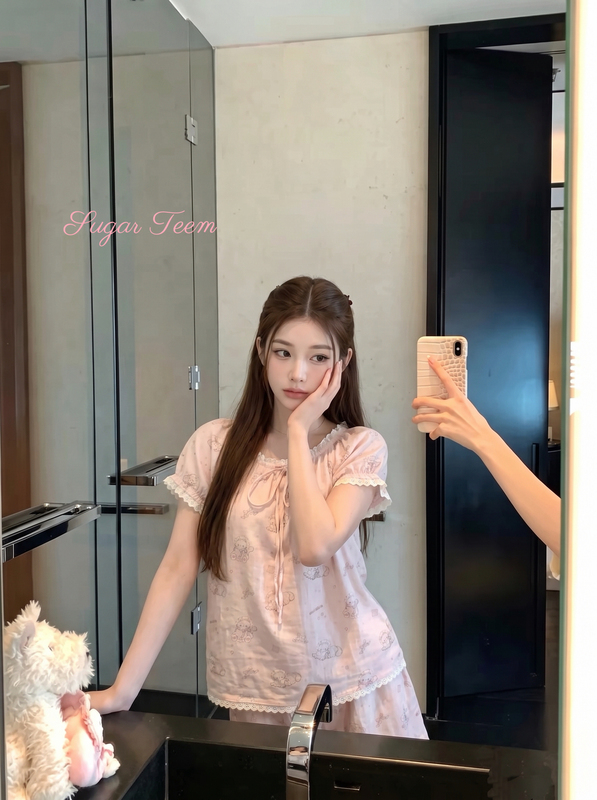 【Cute Soft Candy】2026 New Women's Pajamas Sweet and Cute Pure Cotton Soft Short-Sleeve Homewear Set for Summer