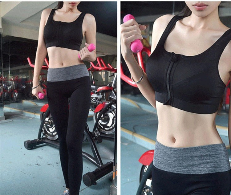 Không có vòng thép tập hợp áo chống sốc thể thao đồ lót nữ phòng tập thể dục nhanh khô thoáng khí chạy dây kéo áo ngực đồ nữ đẹp