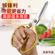 Home Scissors Multifunction Kitchen Powerful Chicken Bone Cut Fabric Cut plant with stainless steel sharp and large scissors Commercial
