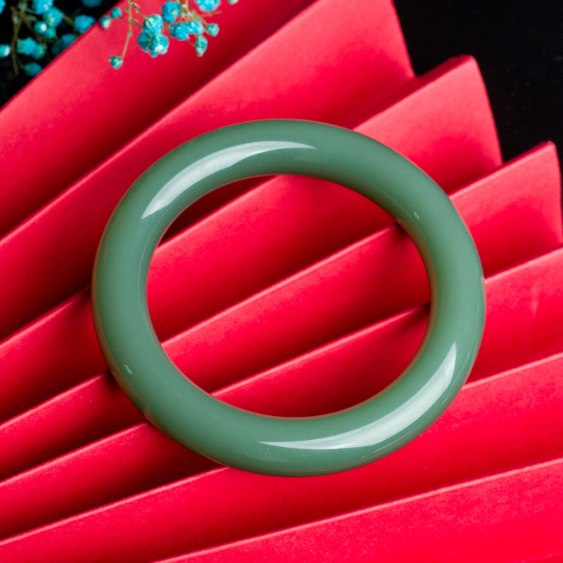 Old Zhao's live Russian natural and Tian Yubi jade bracelet Duck Egg Green Pink Bracelet Pendant Pendant