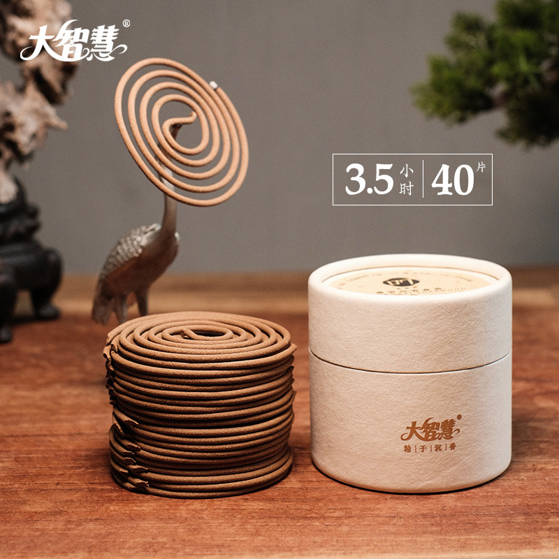 Big Wisdom Natural Agarwood Indian Sandalwood Incense Coils Small Size for Home Indoor Use Long-Lasting Fragrance for Bedroom