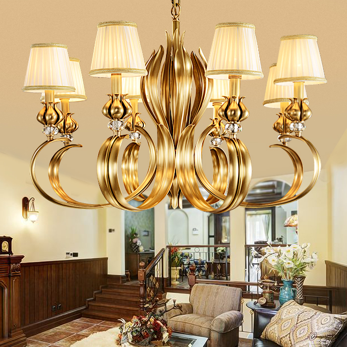 Tree of life Full copper lamp French chandelier European lamp Pure copper art lamp Warm living room bedroom lighting lamps