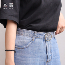 Full transparent belt female minimalist about 100 lap-loving round buckle double-row buckle waist personality decorative plastic transparent color strap