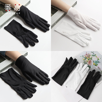 Jewelry gloves spandex summer etiquette thin stretch driving sun protection for men and women jewelry store display special white Black