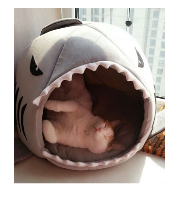 Shark Cat Cowl Cat Kennel Pet Nest Dog Nest All Season Universal Winter Warm Temperature and Semi-hermetic Removable Wash large