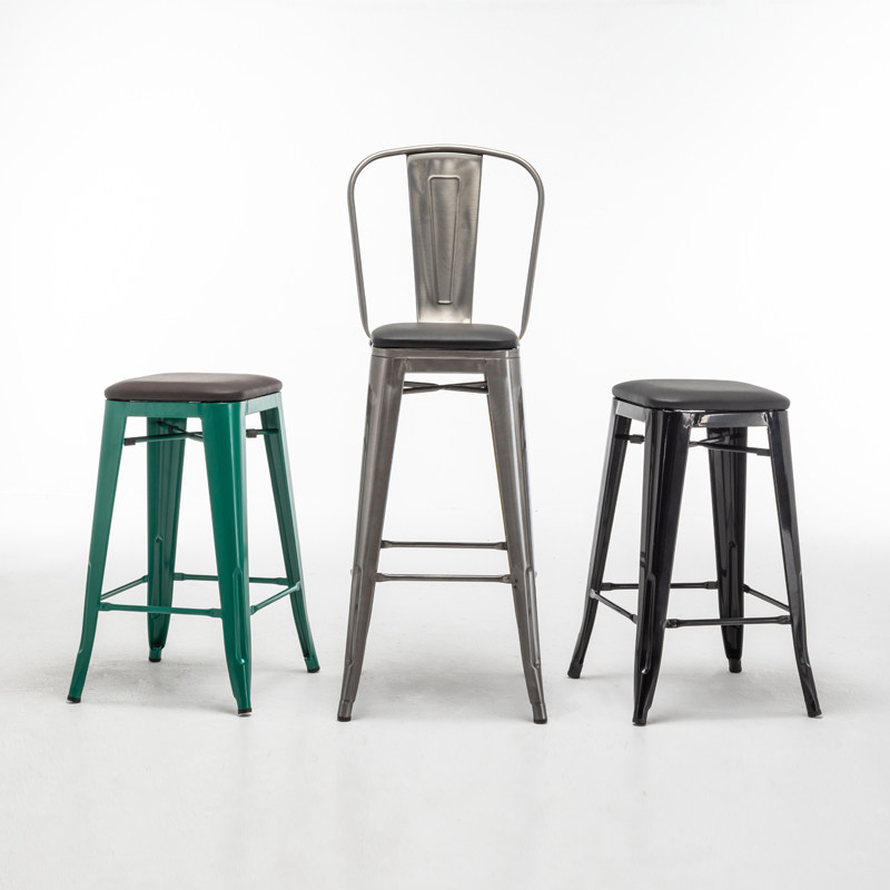 Iron Industry Bar Stool Stainless Steel Retro Steel Steel Steel Steel Steel Steel Steel Stainless Steel Bar Chair