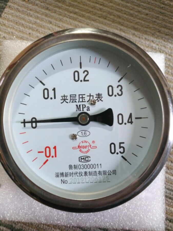 山东新华医疗脉动灭菌器淄博新时代-0.1~0.5内室 夹层压力表Y100Z