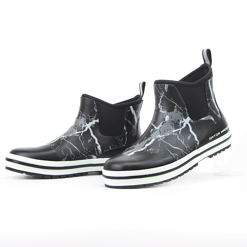 Short Style Fashion Rain Shoes Low Bunch Waterproof Shoes Glue Shoes Water Boots Non-slip Garden Shoes Lovers Rain warm and cold and cold autumn