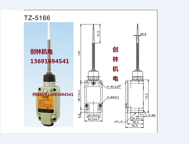Original installation Taiwan TEND day trip switch TZ-5166 10A 250V spring nylon type