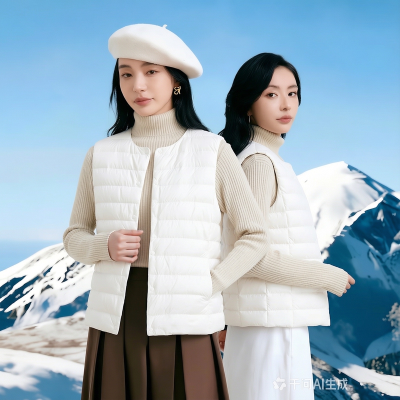 New National Standard 90% down Lightweight down Jacket Inner Liner for Women, Short Style, Round Neck, Brand Women's Lightweight Warm Winter Coat