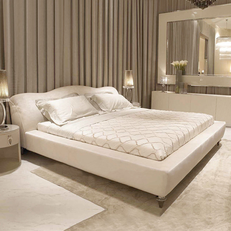 Nordic technology cloth bed light luxury modern simple cloth bed tatami master bed double bed bedroom soft bag bed