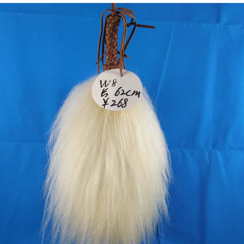 Shanyuan Brand Yak Tail Duster, White Yak Tail Tai Chi Duster, Dance Prop for Removing Mosquitoes and Flies, Taoist Tool