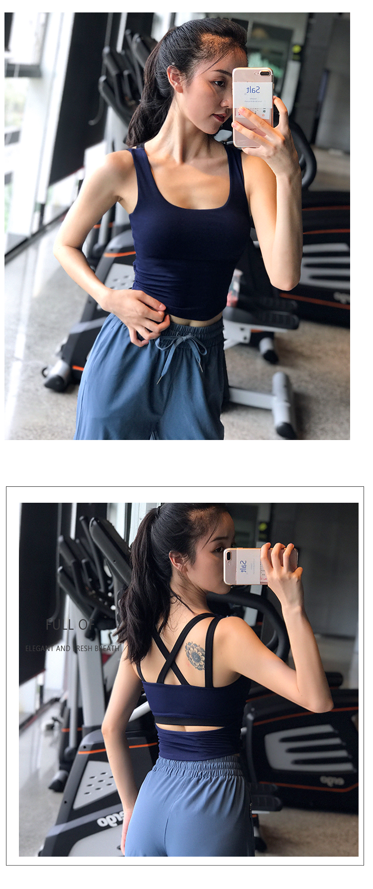 Mỹ trở lại chống sốc đồ lót thể thao quần áo yoga kiểu vest gợi cảm tập hợp áo ngực thể dục chạy chuyên nghiệp áo ngực nhanh khô trang phục tập yoga cho nữ