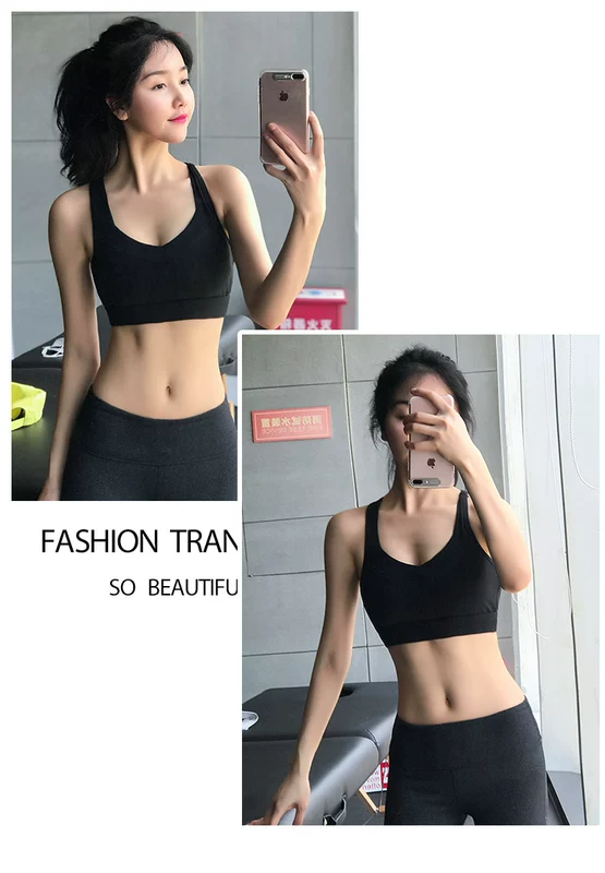 Sức mạnh cao chống sốc đồ lót thể thao nữ chống chảy xệ nhanh khô thoáng khí tập hợp rập khuôn tập thể dục yoga áo ngực - Đồ lót thể thao
