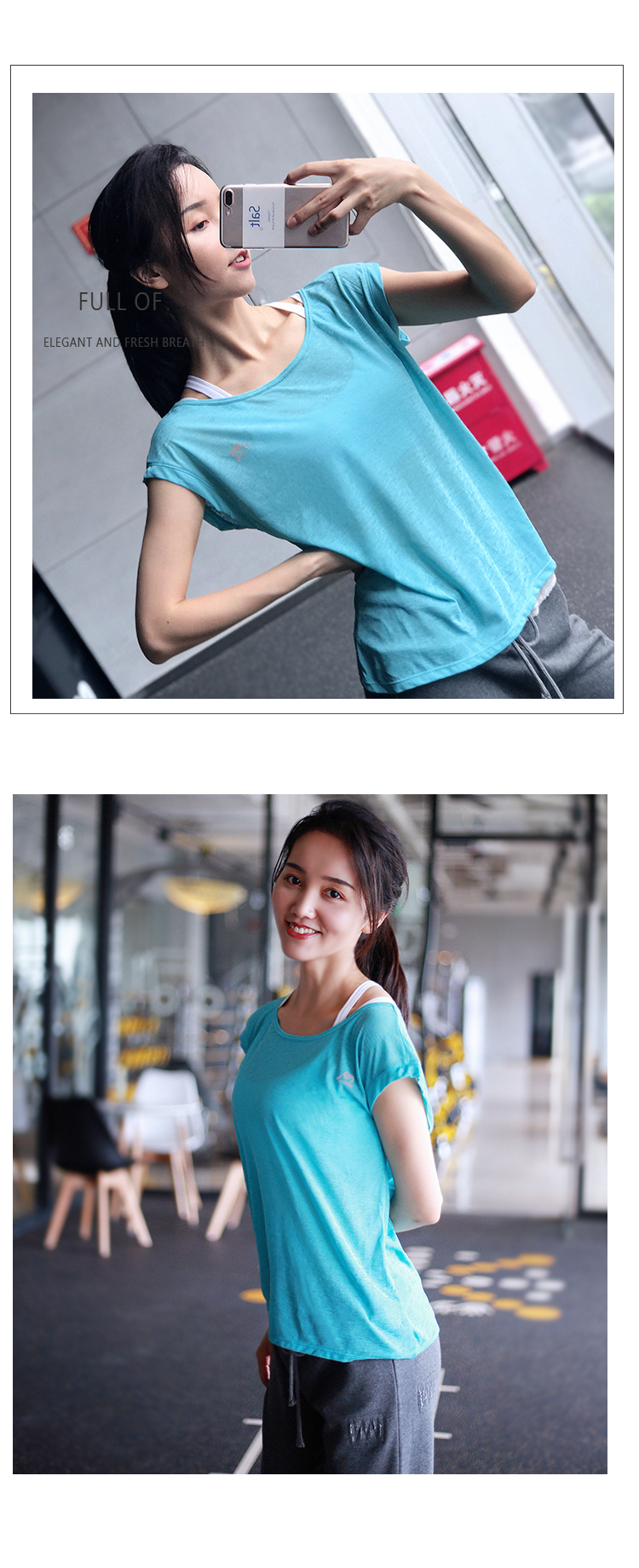 Áo lưới thể thao gợi cảm ngắn tay nữ thể dục nhanh khô Áo thun top chạy yoga thoáng khí áo cánh mỏng giản dị - Áo phông thể thao áo thun thể thao